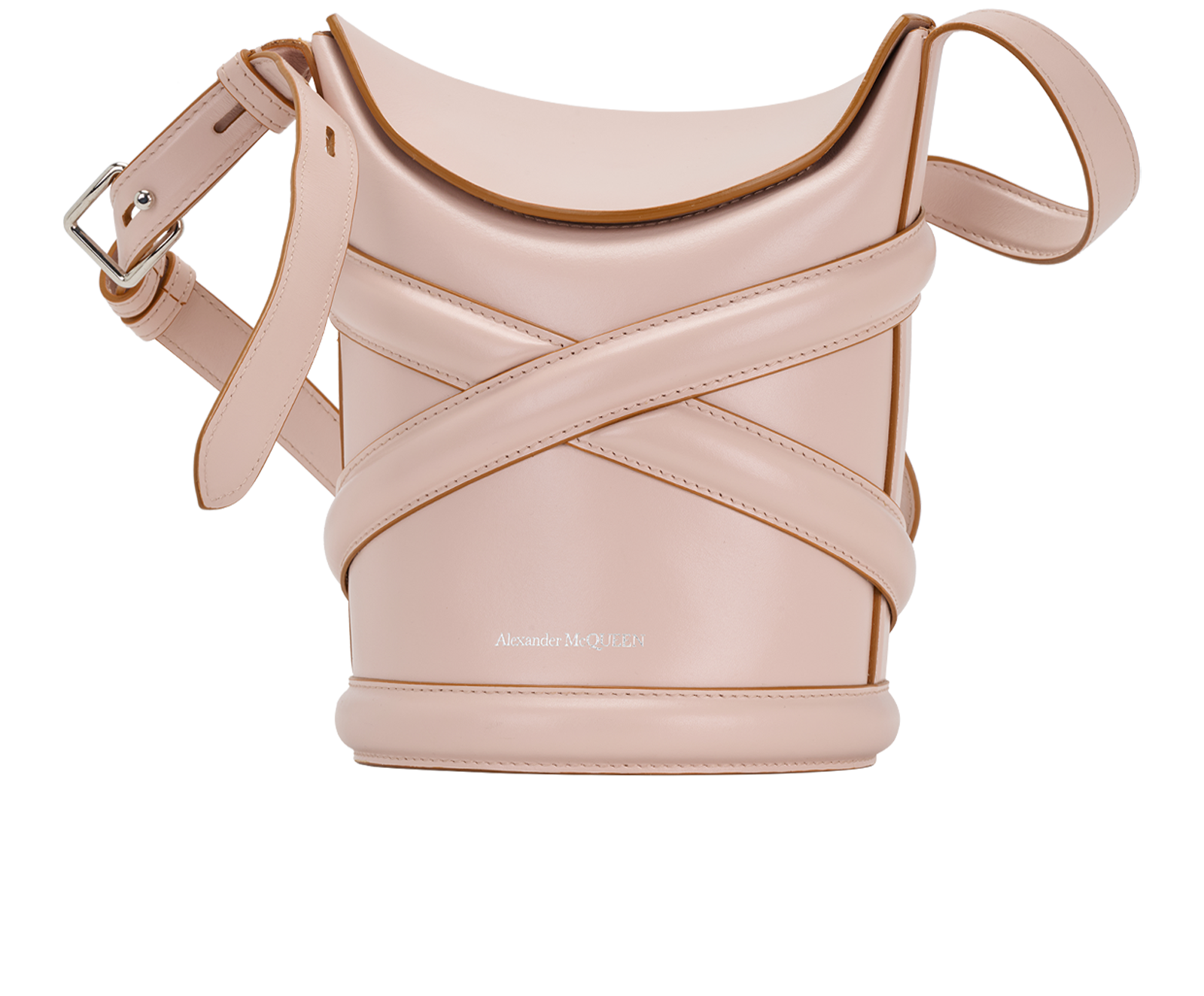 The Curve Bucket Bag, &pound;320, Handbags, Pink, Leather, Back view